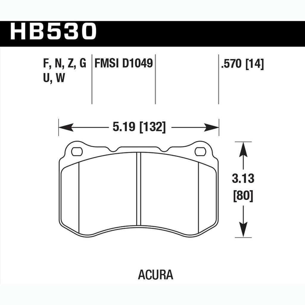 Hawk Street Brake Pads (2004-2008 TL) - HB530Z.570