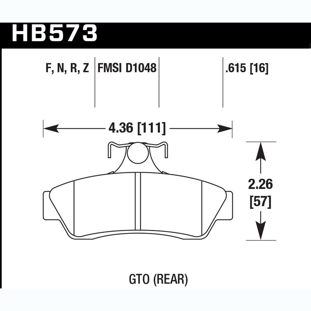Hawk Street Brake Pads (2004-2006 GTO) - HB573Z.615