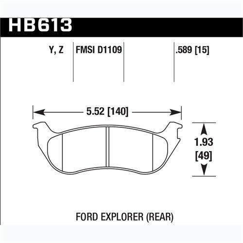Hawk Street Brake Pads (2005-2010 Explorer,2007-2010 Explorer Sport Trac,2005-2010 Mountaineer) - HB613Z.589