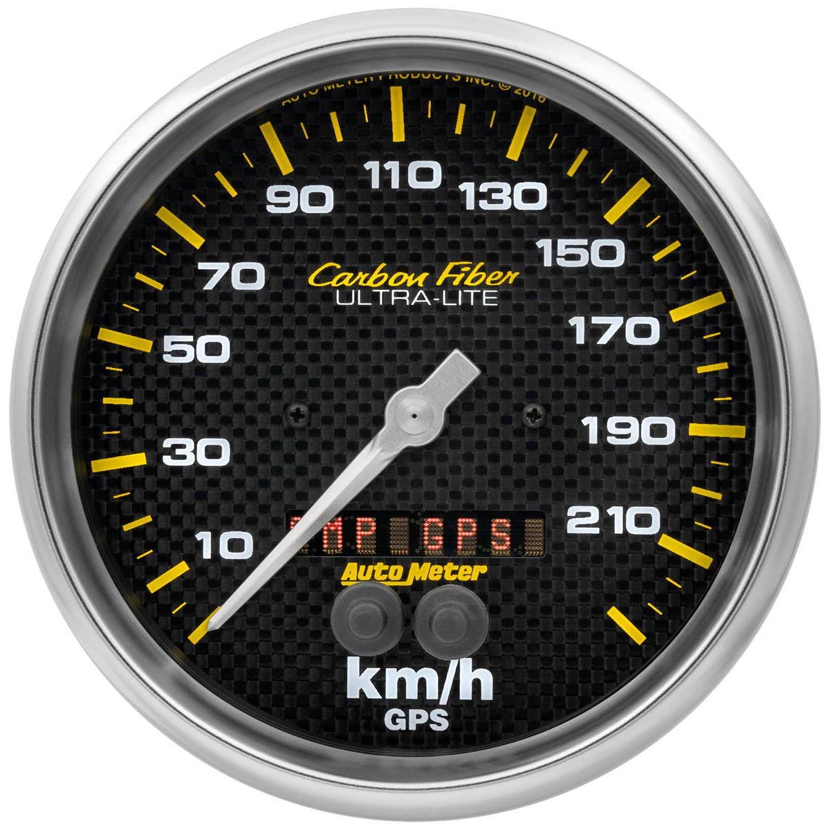 Auto Meter Gauge, Speedometer, 5" , 225Km/H, Gps, Carbon Fiber - 4881-M