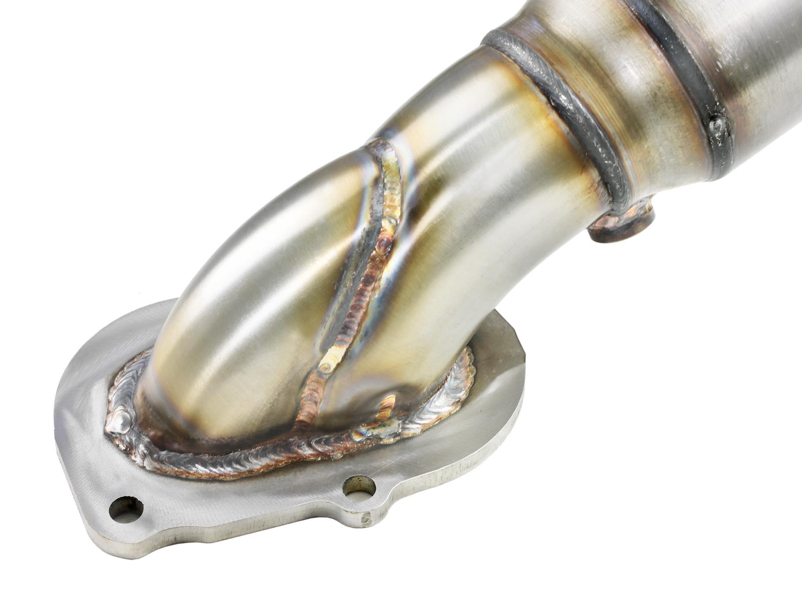 AFE Twisted Steel Mid Pipe 3 IN 304 Stainless Steel w/ Cat Chevrolet Corvette (C7) & Z06 14-17 V8-6.2L/6.2L (sc) LT1 - 48-34130-1YC
