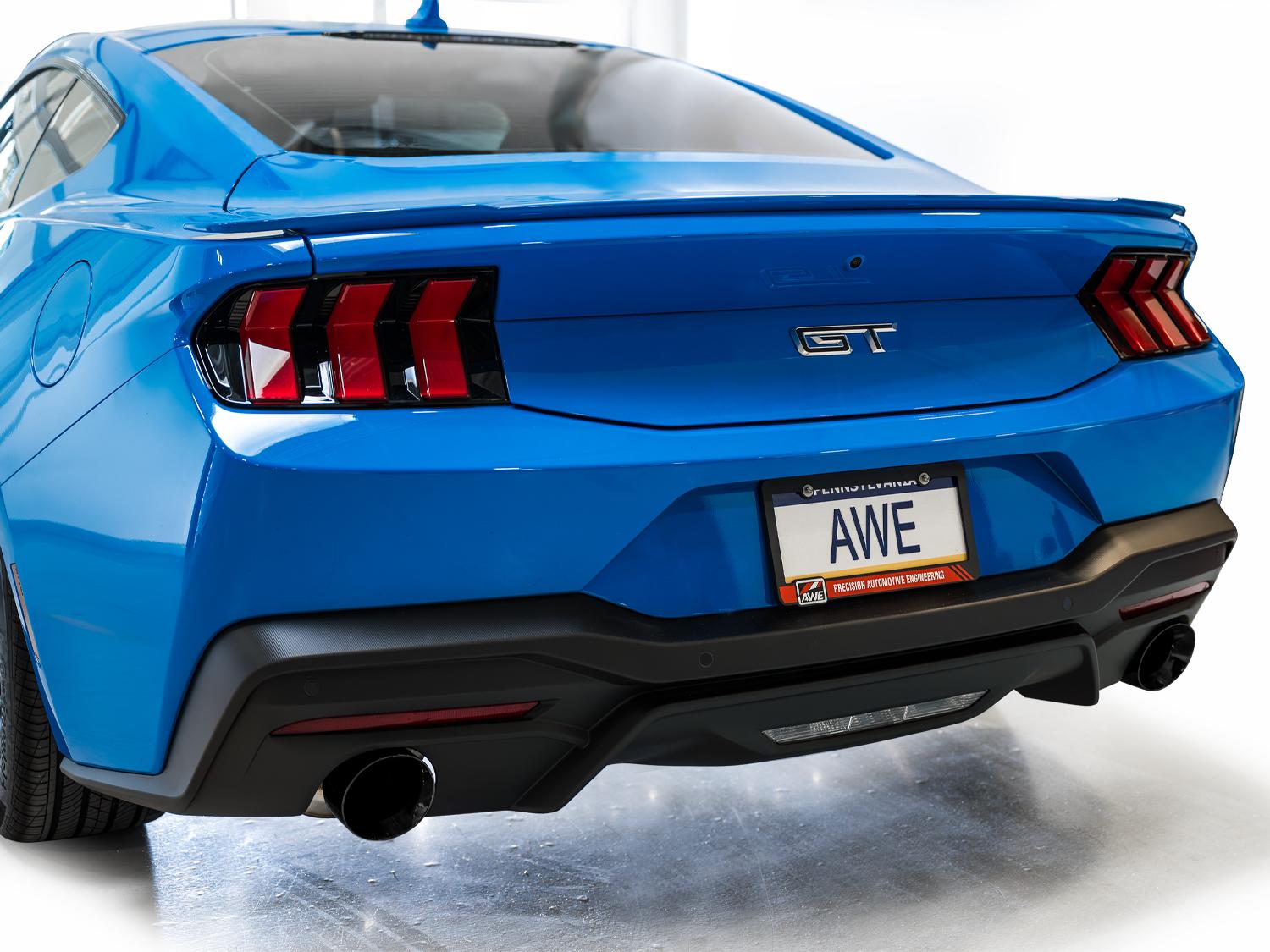 AWE Touring Edition Catback Exhaust - Dual Diamond Black Tips (2024-2026 Mustang GT) - 3015-33650