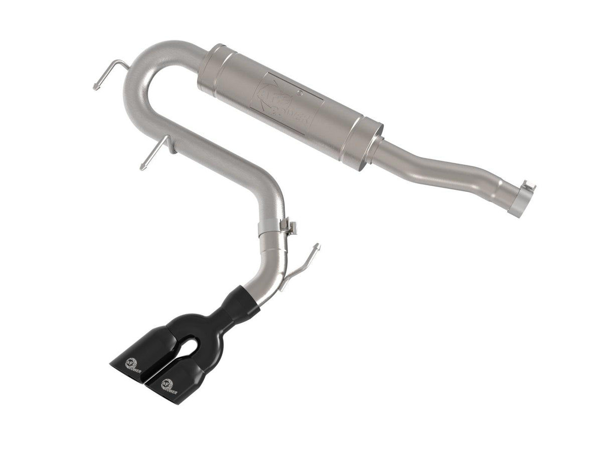 AFE Rebel Series 2-1/2 IN Stainless Steel Cat-Back Exhaust System w/ Black Tip (2022-2026 Ford Maverick L4-2.5L FWD) - 49-33155-B