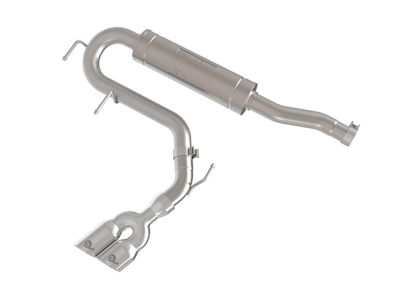 AFE Rebel Series 2-1/2 IN Stainless Steel Cat-Back Exhaust System w/ Polished Tip (2022-2026 Ford Maverick L4-2.5L FWD) - 49-33155-P