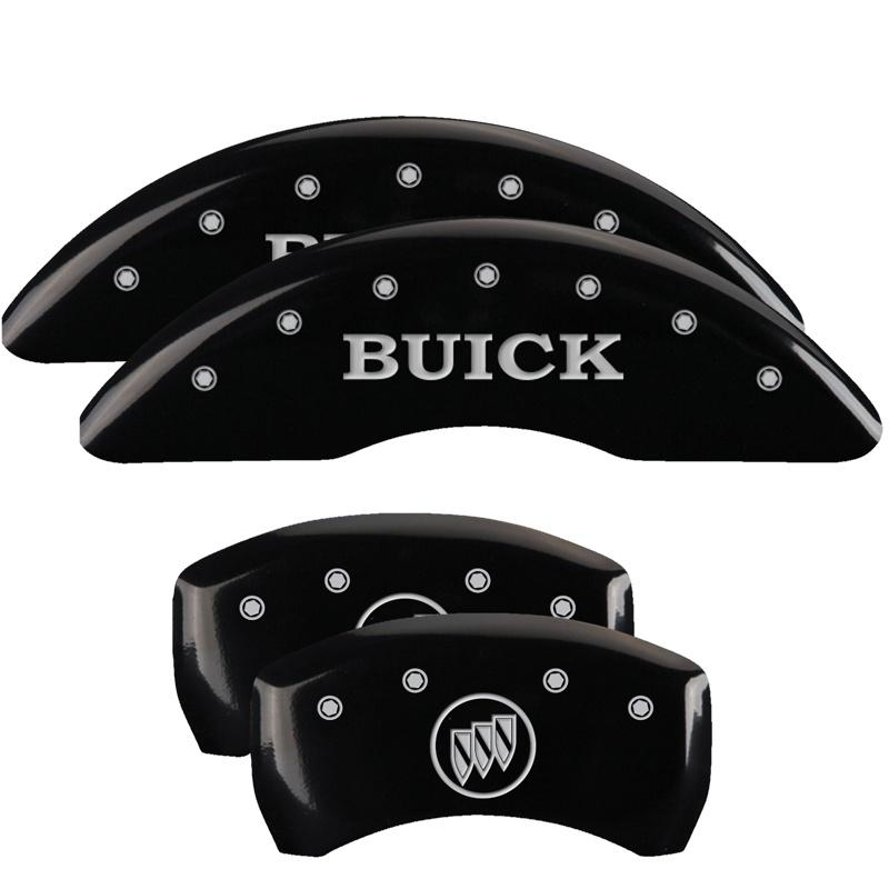 MGP Set Of 4: Black Finish, Silver Buick / Buick Shield Logo (2018-2020 Enclave Avenir, Enclave Essence, Enclave Premium, Enclave Base) - 49013SBSHBK