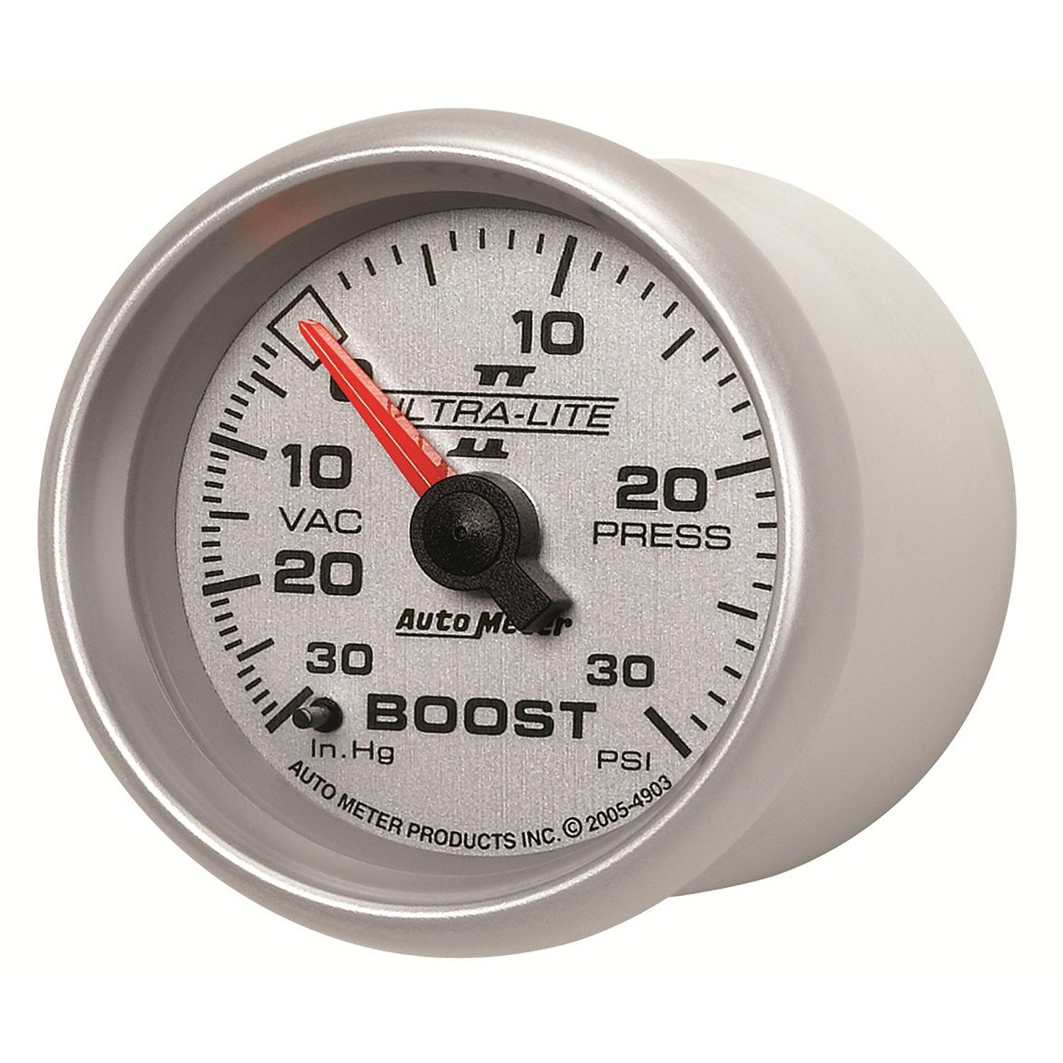Autometer Ultra-Lite II Series 2 1/16" -30/+30 Boost/Vac Gauge