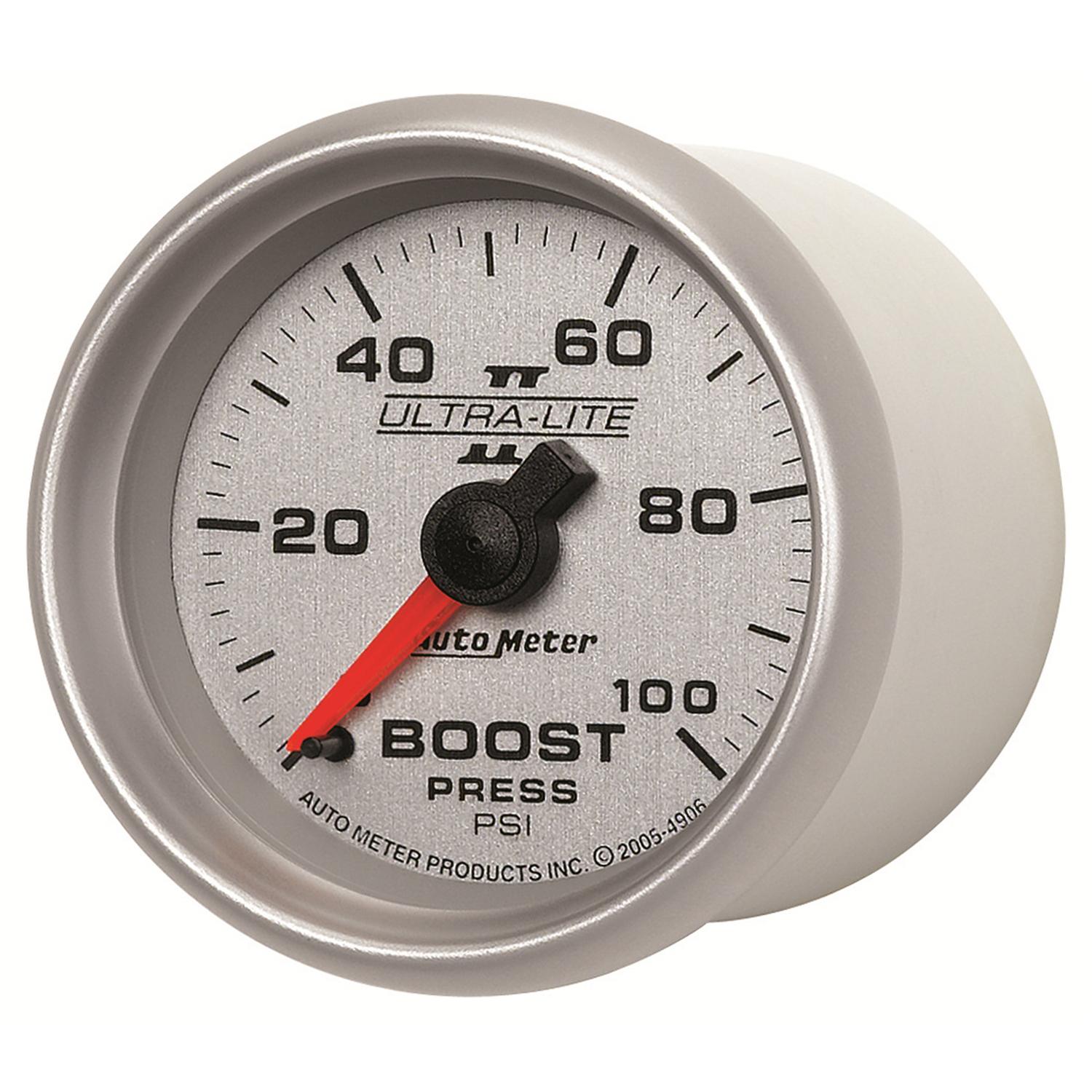 Auto Meter 2-1/16" BOOST, 0-100 PSI, ULTRA-LITE II - 4906