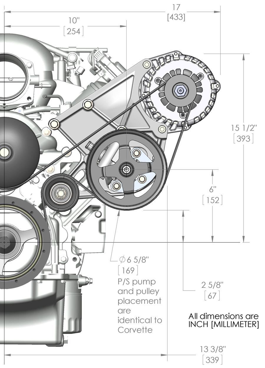 Holley LS/LT Alternator &amp; Power Steering Pump Accessory Drive Kit - Driver's Side Bracket.  - 20-143