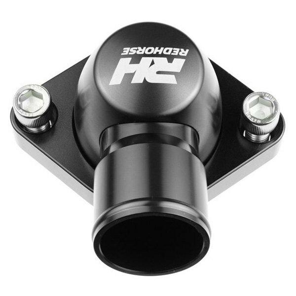Redhorse Performance Aluminum Water Neck 1.50" Hose for Chevy V8 All ENGINE - Black - 4910-350-24-2