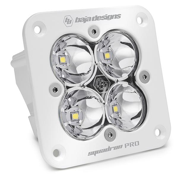 Baja Designs Squadron Pro Light Pods: (Each / Clear / Work-Scene Beam / White Body / Flush Mount) (Universal) - 491006WT