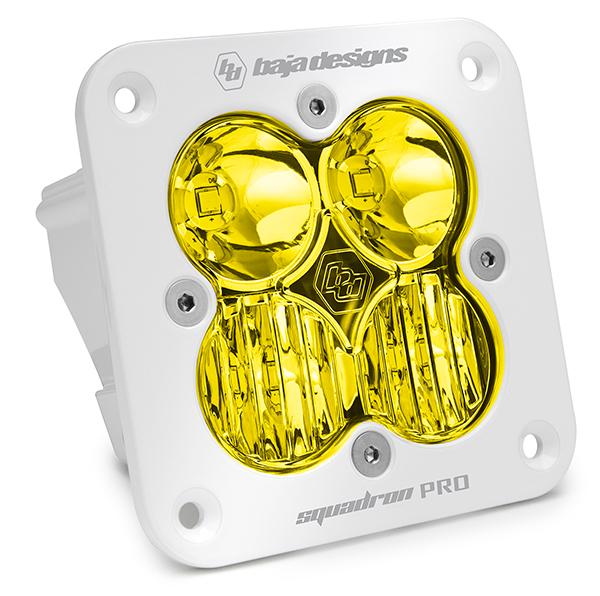 Baja Designs Squadron Pro Light Pods: (Each / Amber / Driving Combo Beam / White Body / Flush Mount) (Universal) - 491013WT