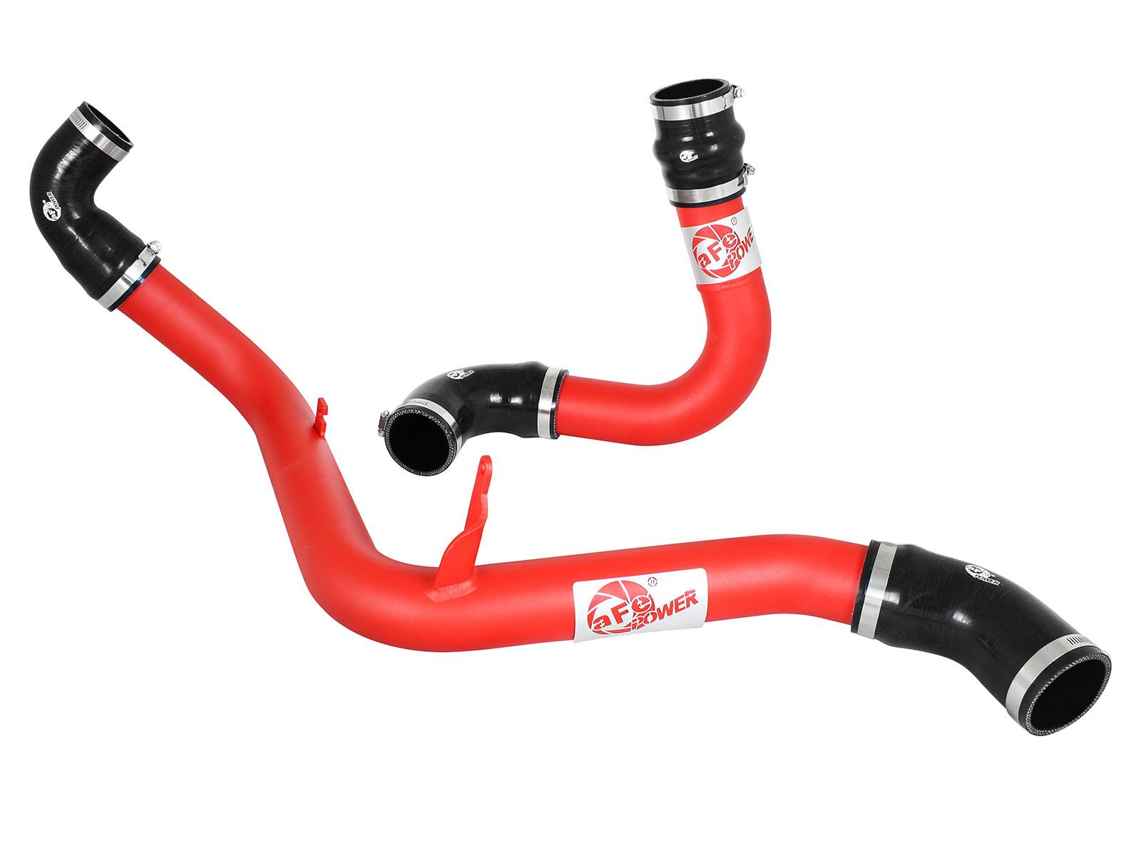 AFE BladeRunner 2-1/2 IN Aluminum Hot and Cold Charge Pipe Kit Red (2013-2018 Focus) - 46-20184-R