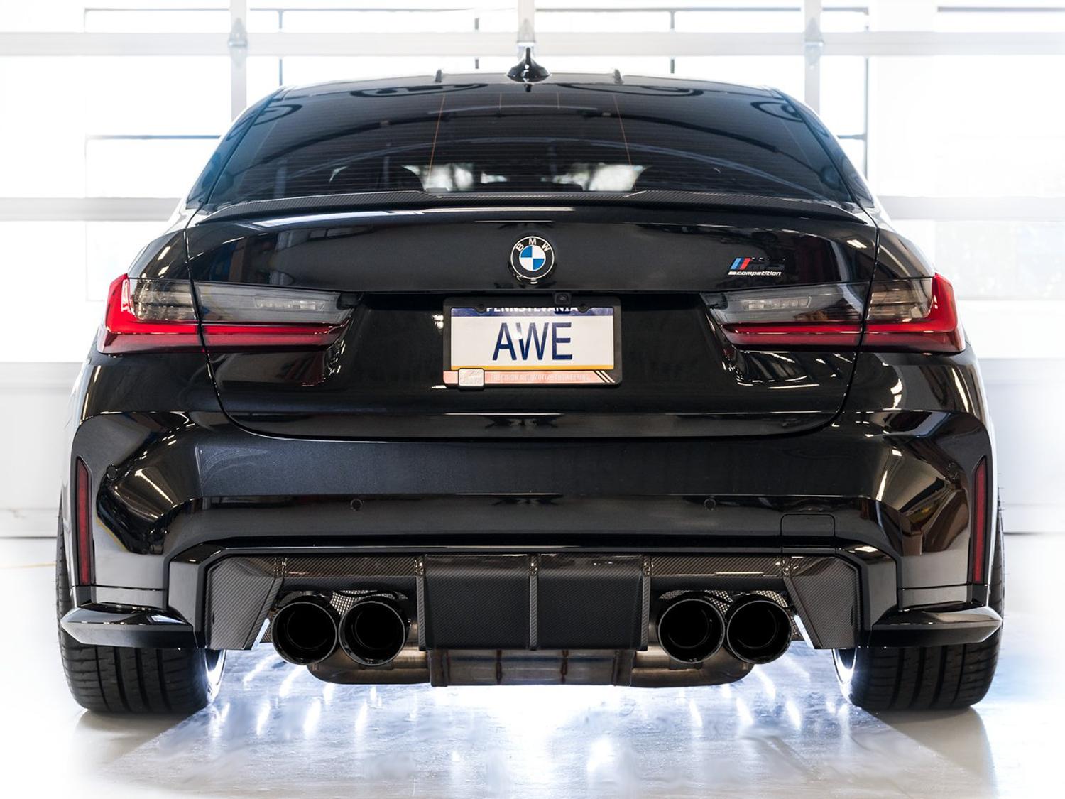 AWE SwitchPath  Catback Exhaust - Diamond Black Tips  (2021+ BMW G8X M3 / M4) - 3025-42480