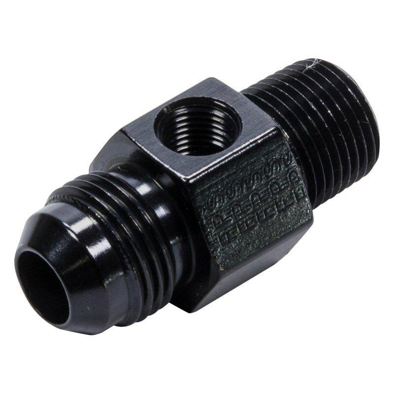 Fragola Inline Gauge Adapter, #8 X 3/8 MPT   Black - 495004-BL