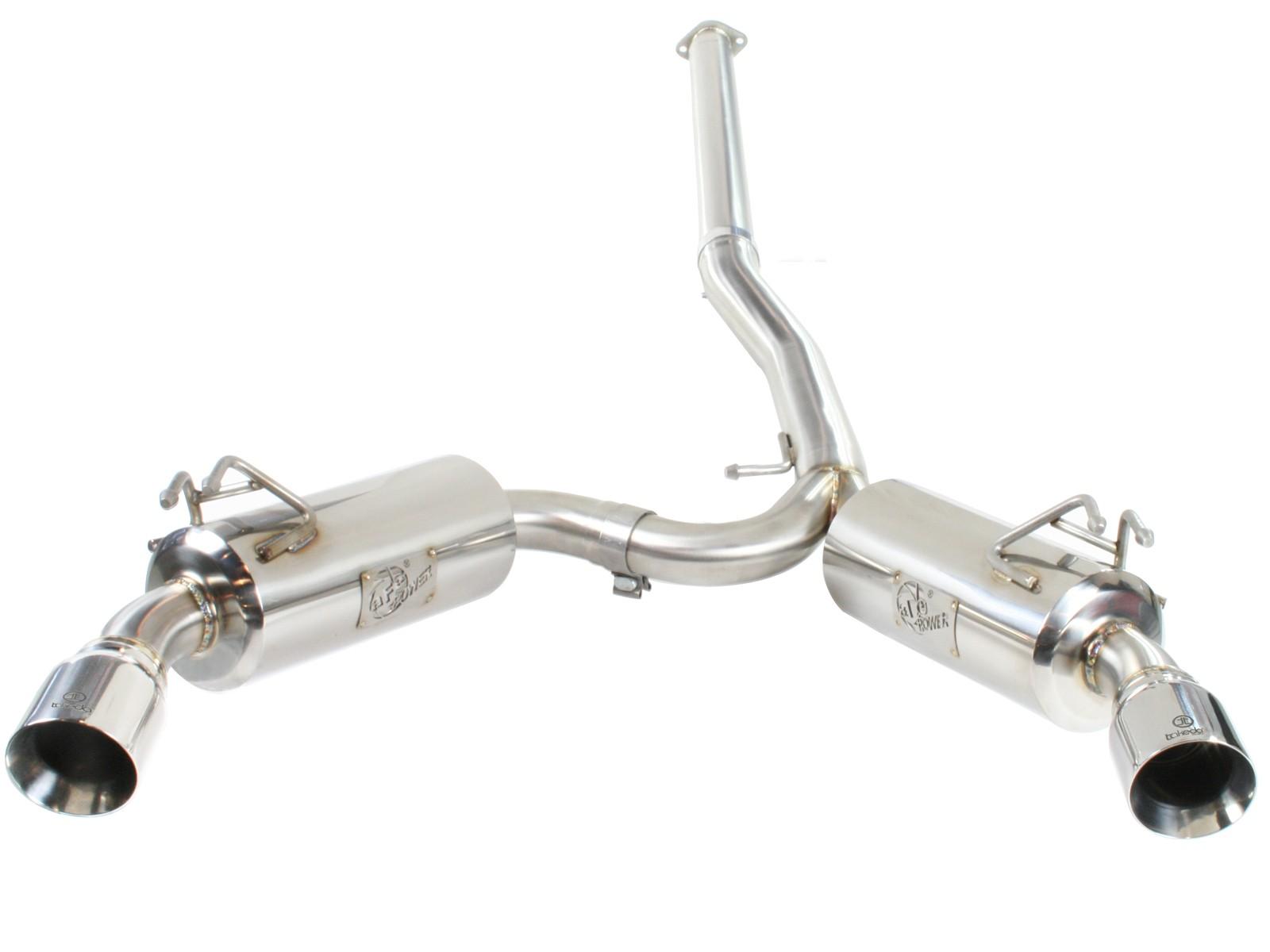 AFE Takeda 3 IN to 2-1/2 IN 304 Stainless Steel Cat-Back Exhaust w/ Polished Tips - 49-36701