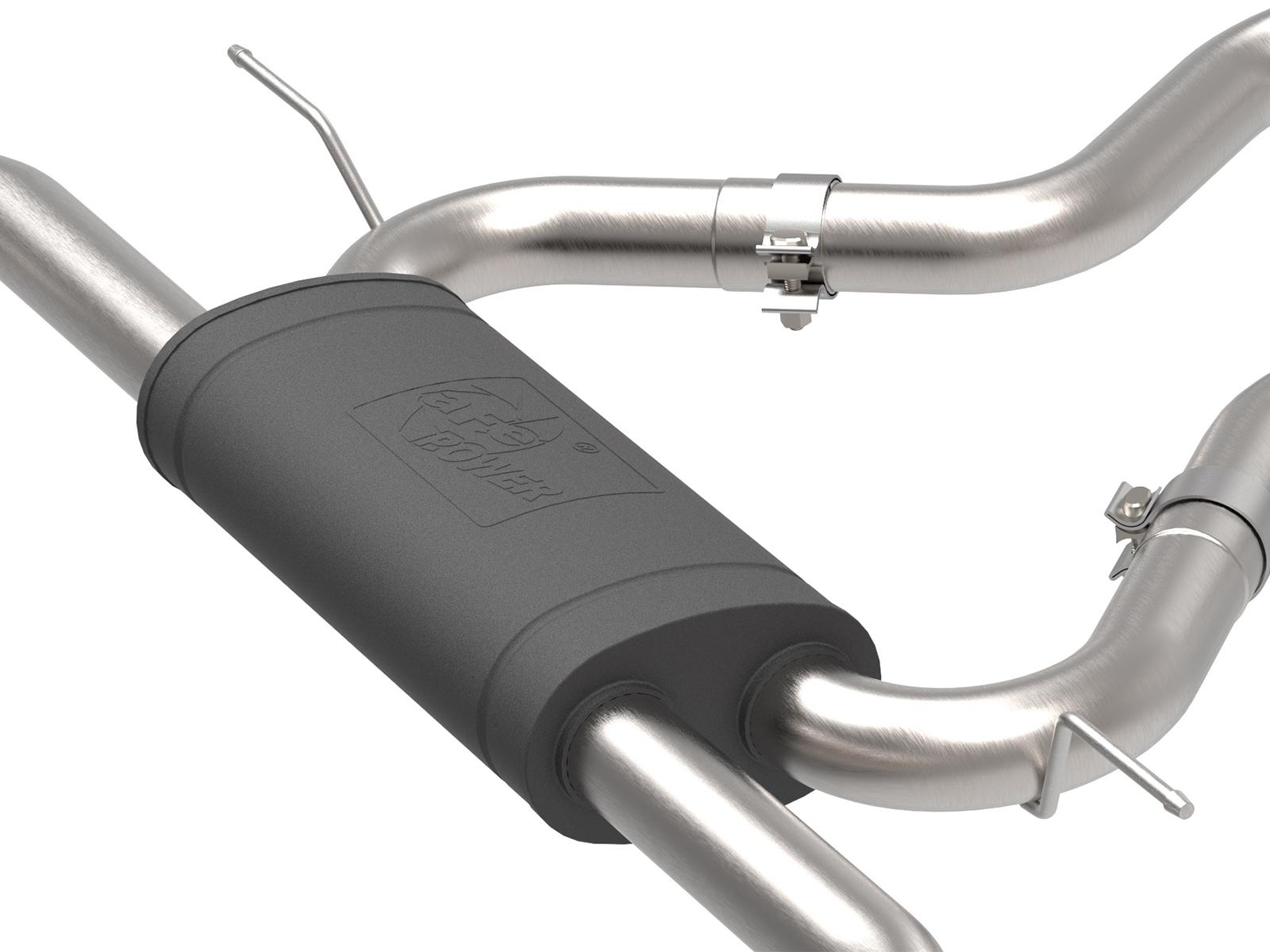 AFE Vulcan Series 3-1/2 IN 304 Stainless Steel Cat-Back Exhaust System Black (2019-2020 Edge) - 49-33133