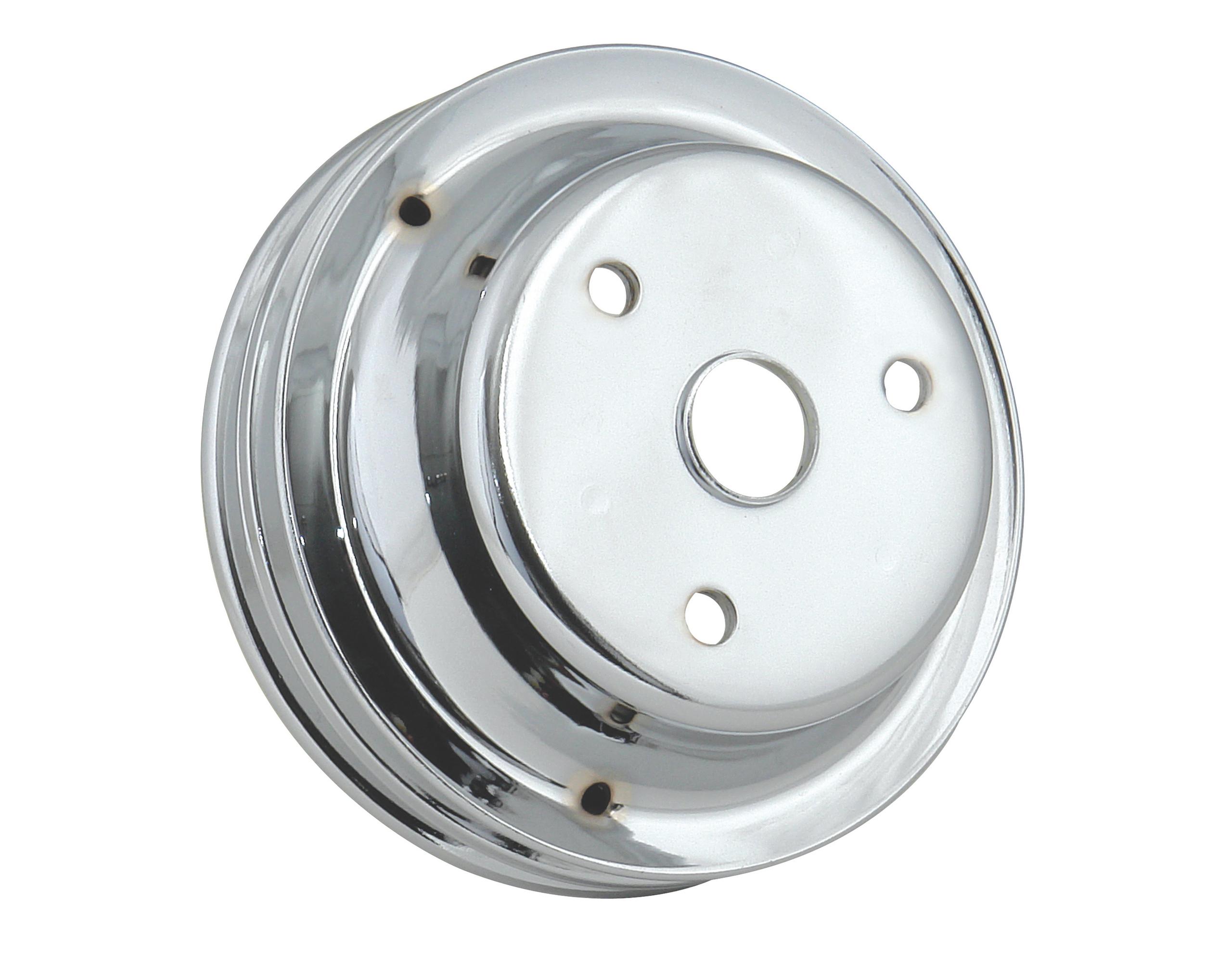 Mr. Gasket Crankshaft Pulley - Chrome - Double Groove.  - 4977
