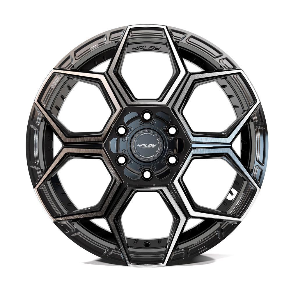 4PLAY Sport2.0 4Ps26 Gloss Black W/ Brushed Face  Tinted Clear (1988-2023 Cadillac, Chevrolet, Ford, GMC, Hummer, INFINITI, Jeep, Lexus, Lincoln, Nissan, Ram, Toyota Fitment) - 4PS26-18090-6D55-18BBT