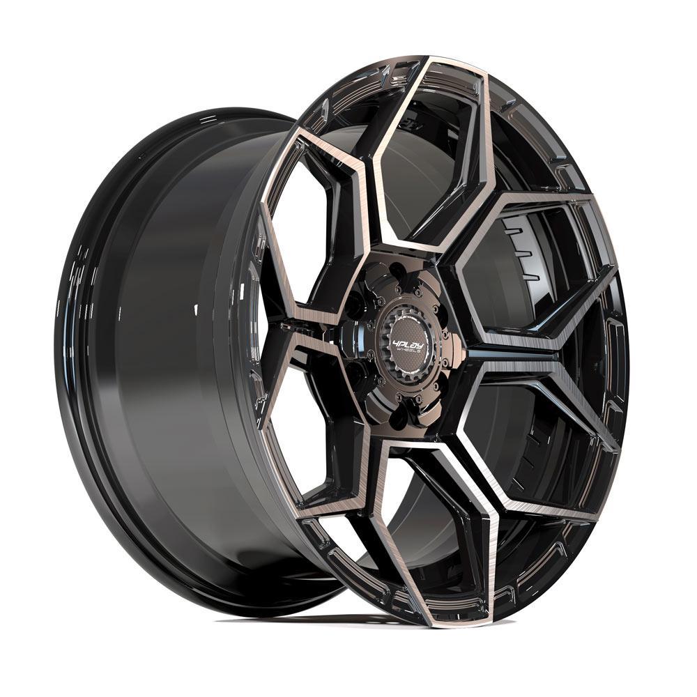 4PLAY Sport2.0 4Ps26 Gloss Black W/ Brushed Face  Tinted Clear (1988-2023 Cadillac, Chevrolet, Ford, GMC, Hummer, INFINITI, Jeep, Lexus, Lincoln, Nissan, Ram, Toyota Fitment) - 4PS26-18090-6D55-18BBT