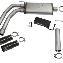 AFE Rebel Series 3 IN to 2-1/2 IN 409 Stainless Steel Cat-Back Exhaust w/Black Tip - 49-44062-B