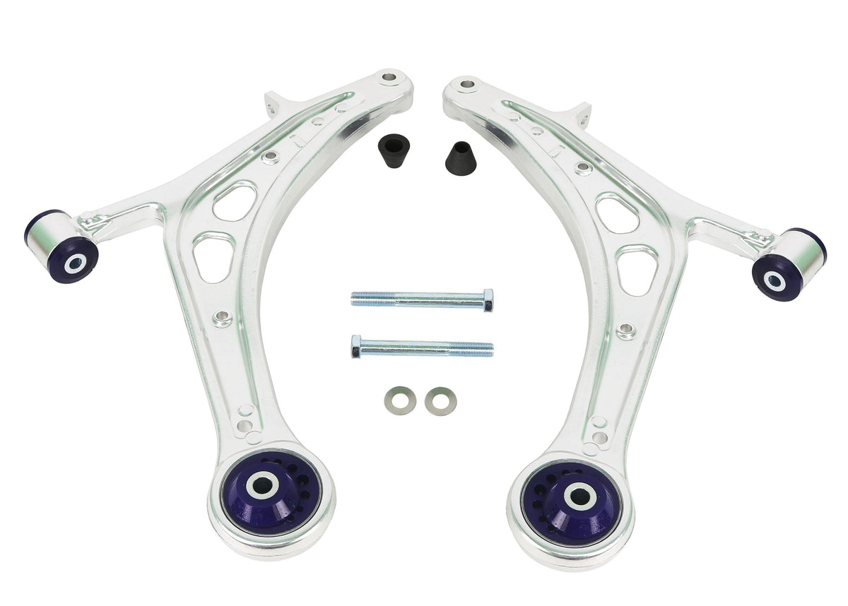 SuperPro Subaru 08-14 STI/11-14 WRX Alloy Front LCA Set (+Caster) (2008-2021 WRX, WRX STI, Impreza) - ALOY0015K