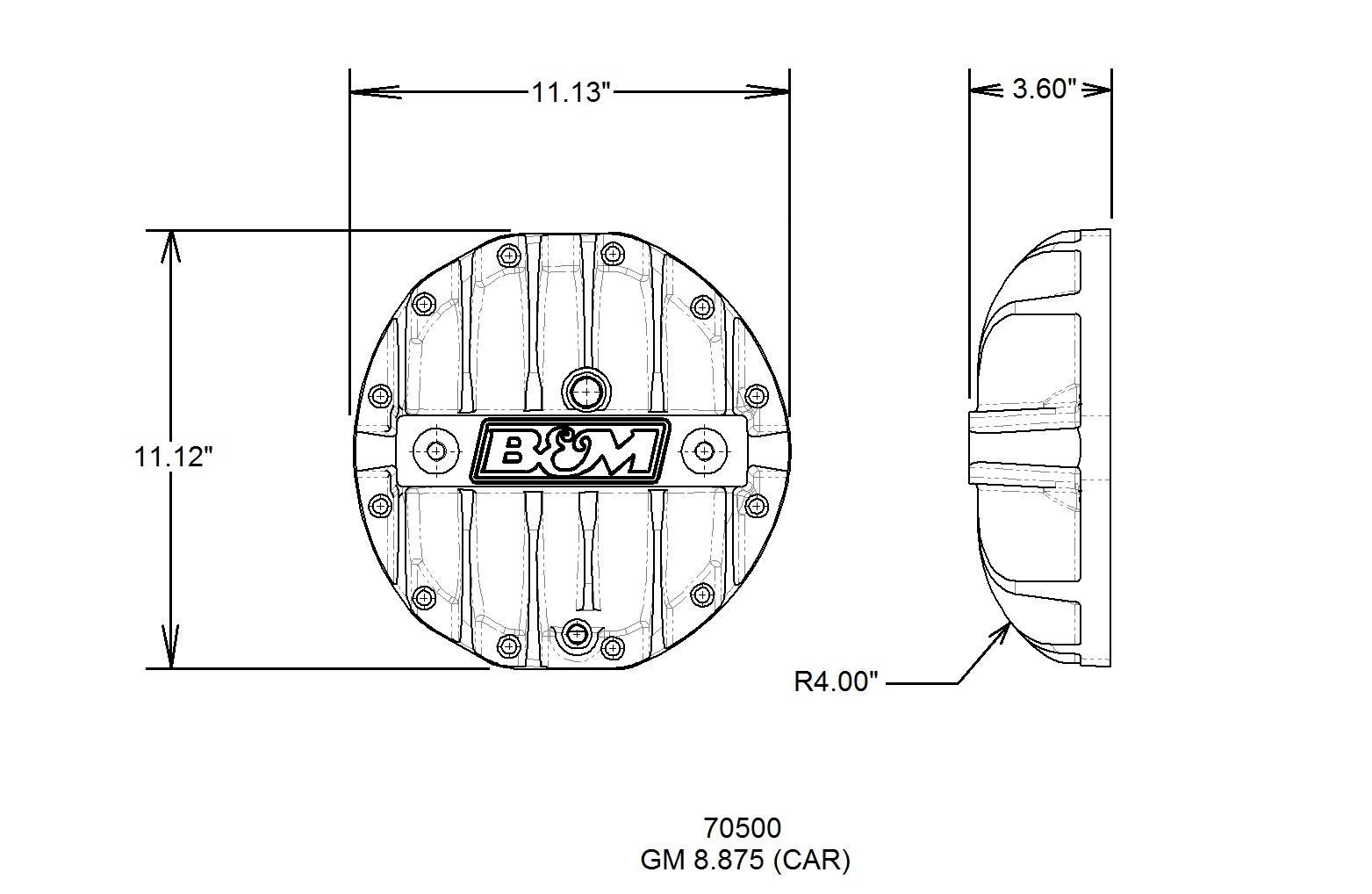 B&M 70500 Diff Cover,Gm 8.875" 12 Bolt Car Cast Alum.
