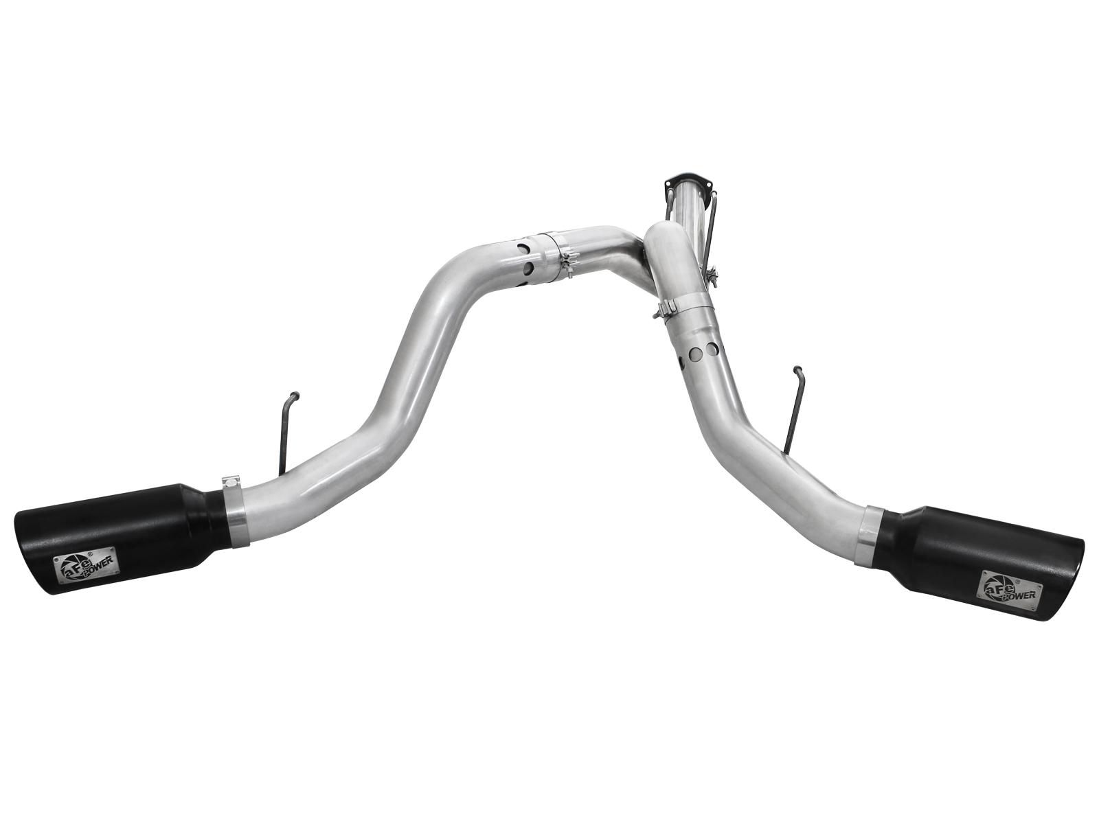 AFE ATLAS 4 IN Aluminized Steel DPF-Back Exhaust System w/Black Tip (2011-2014 F-250 Super Duty, F-350 Super Duty) - 49-03065-B