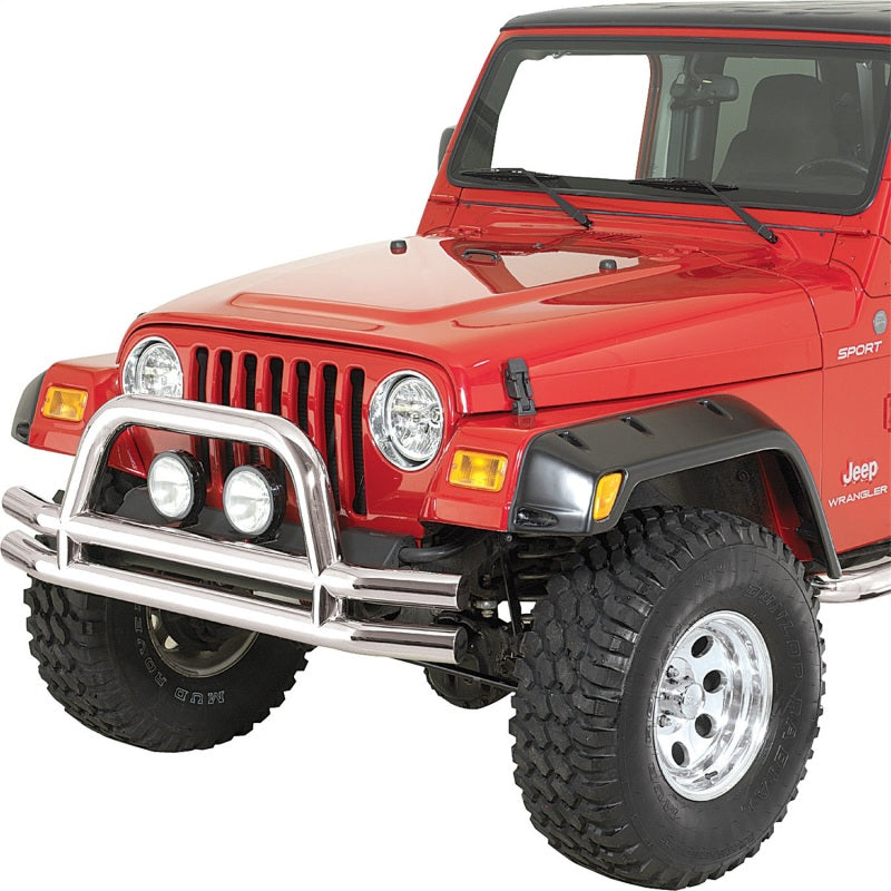 Rugged Ridge Double Tube Bumper Front 3 Inch Stainless Steel; 76-06 Cj/Yj/Tj - 11563.01