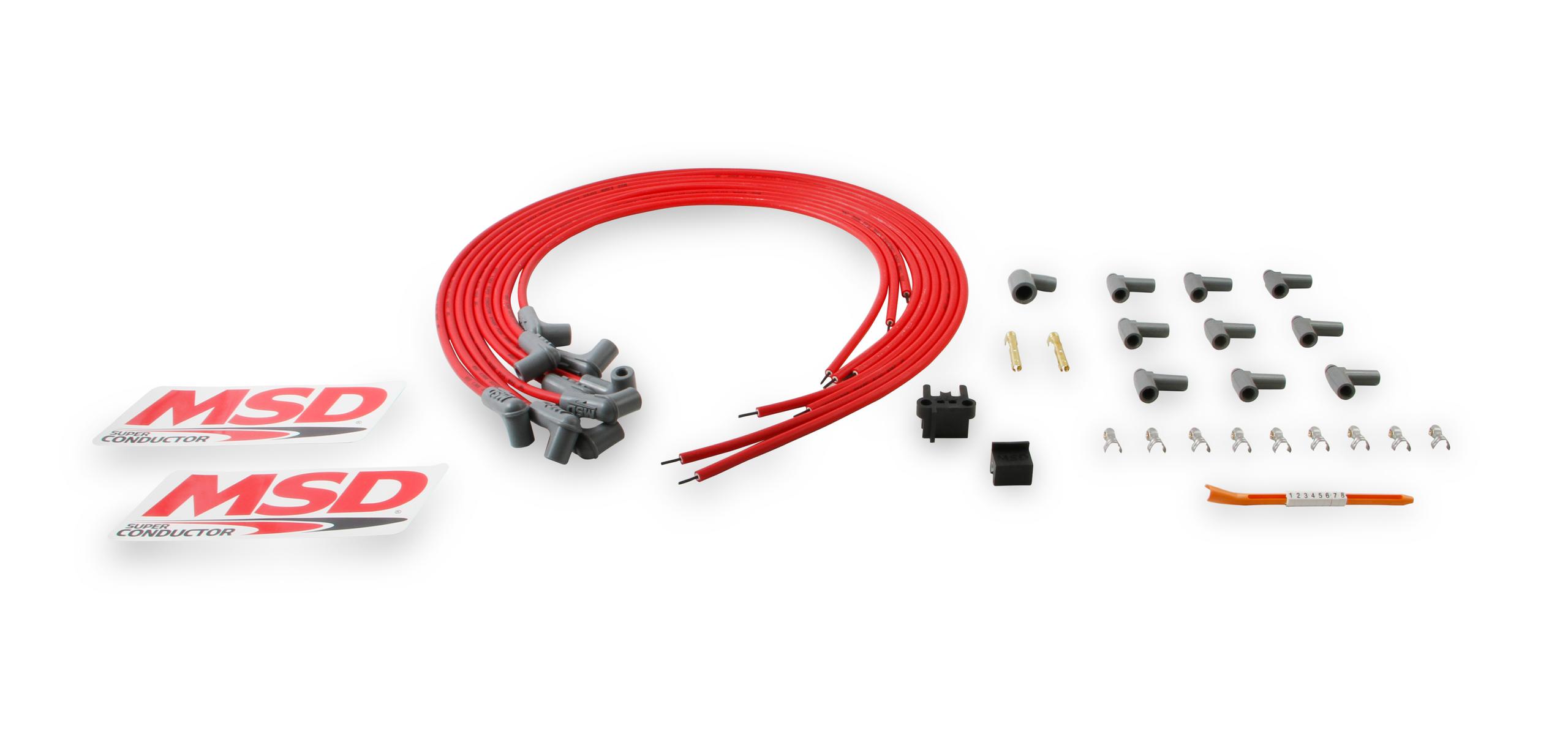Msd 31229 Wire Set, Super Conductor, 8-Cyl. 90° Plug/90° Plug