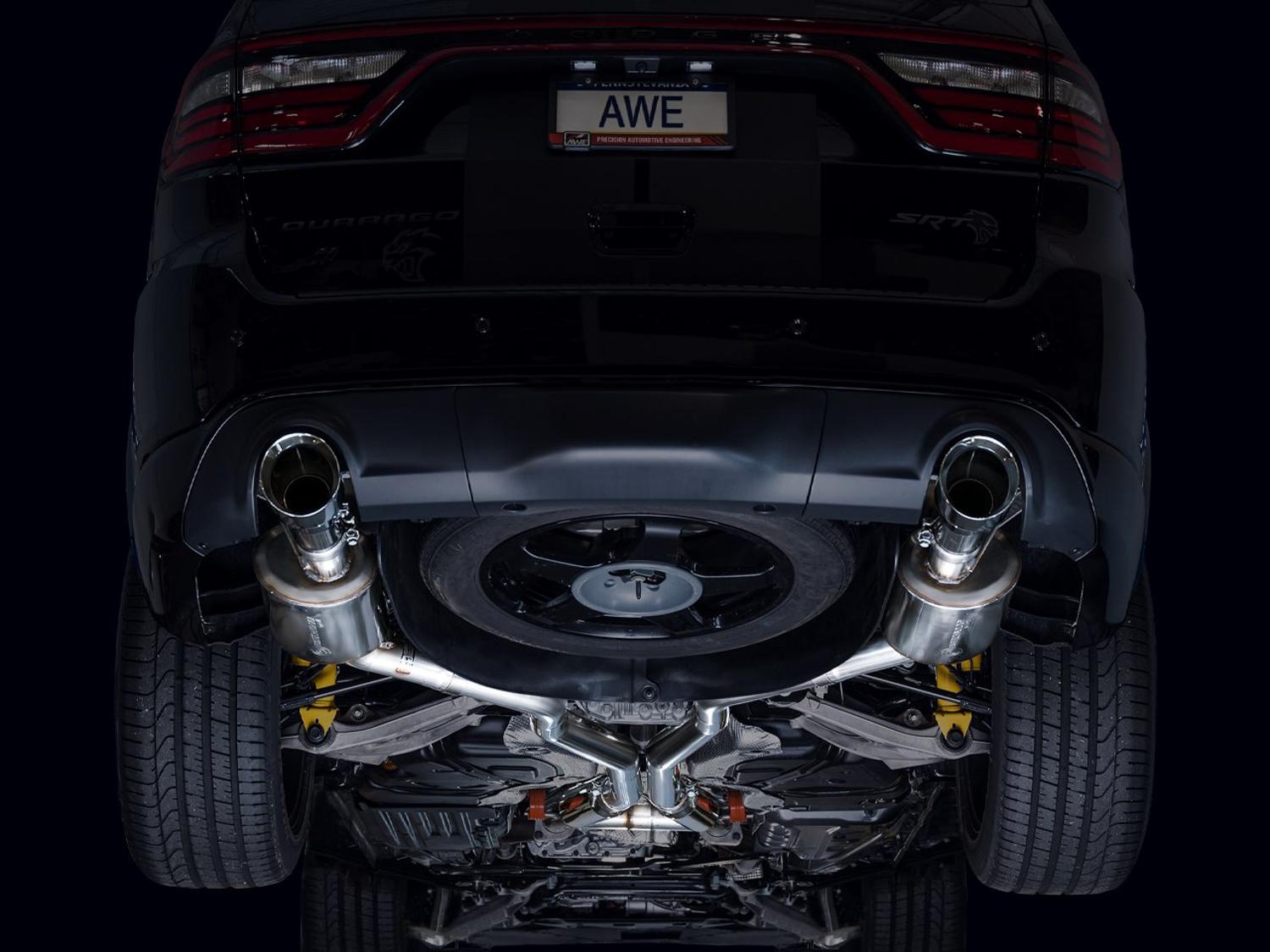AWE Touring Edition Exhaust - Chrome Silver Tips (2018-2023 Dodge Durango 6.4L / 6.2L SC) - 3015-32952