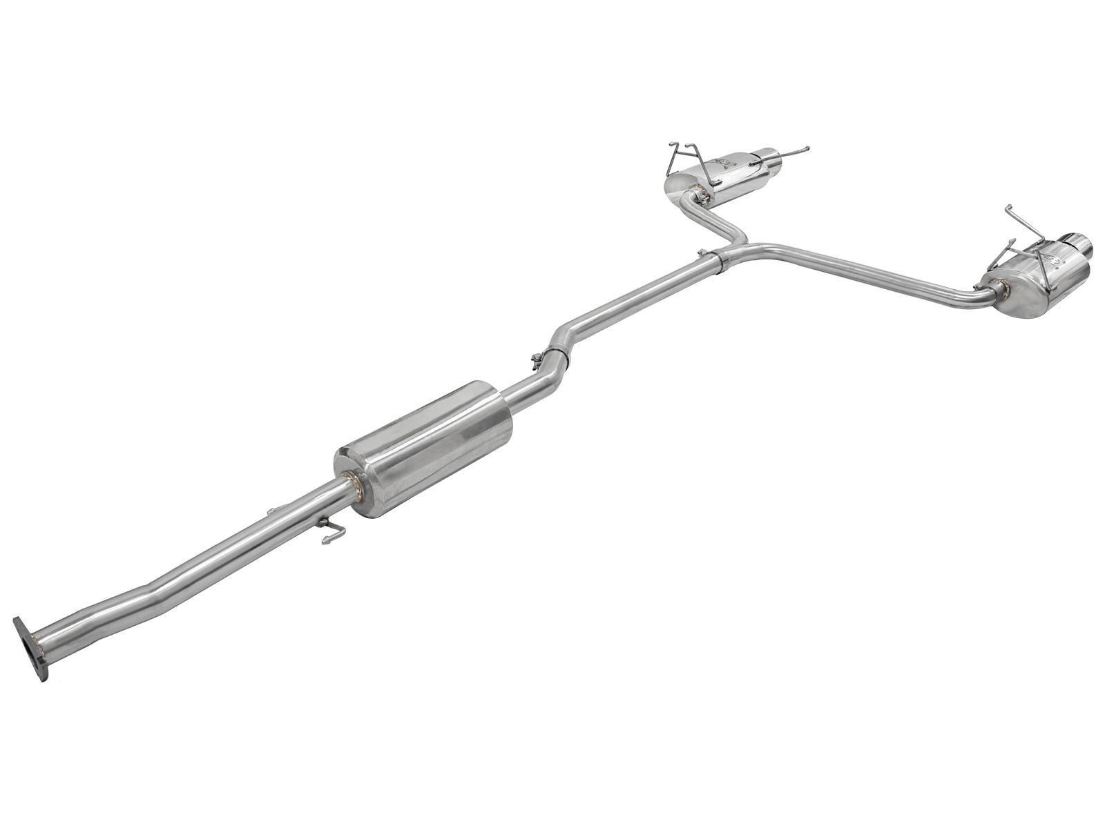 AFE Takeda 2-1/4 IN to 2 IN 304 Stainless Steel Cat-Back Exhaust w/Polished Tips (2008-2012 Accord) - 49-36612