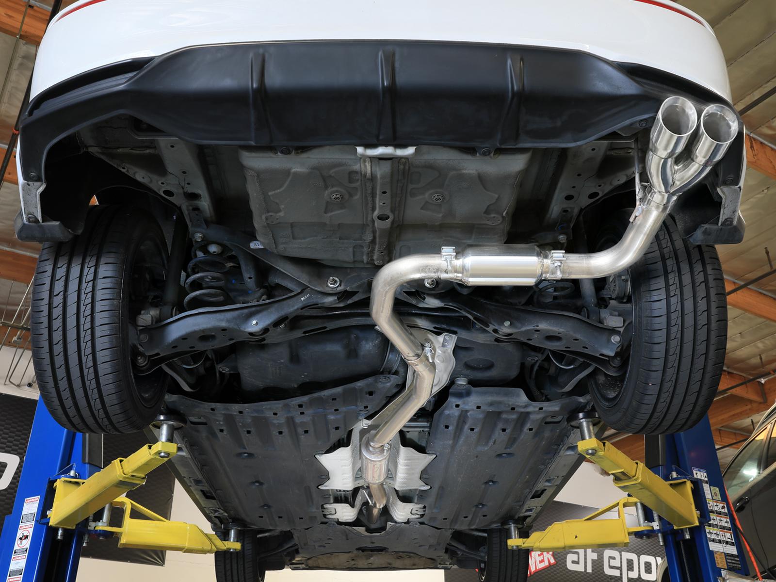 AFE Takeda 2-1/2 IN to 3 IN 304 Stainless Steel Cat-Back Exhaust w/ Polished Tips (2022-2025 Civic Sport) - 49-36631-P