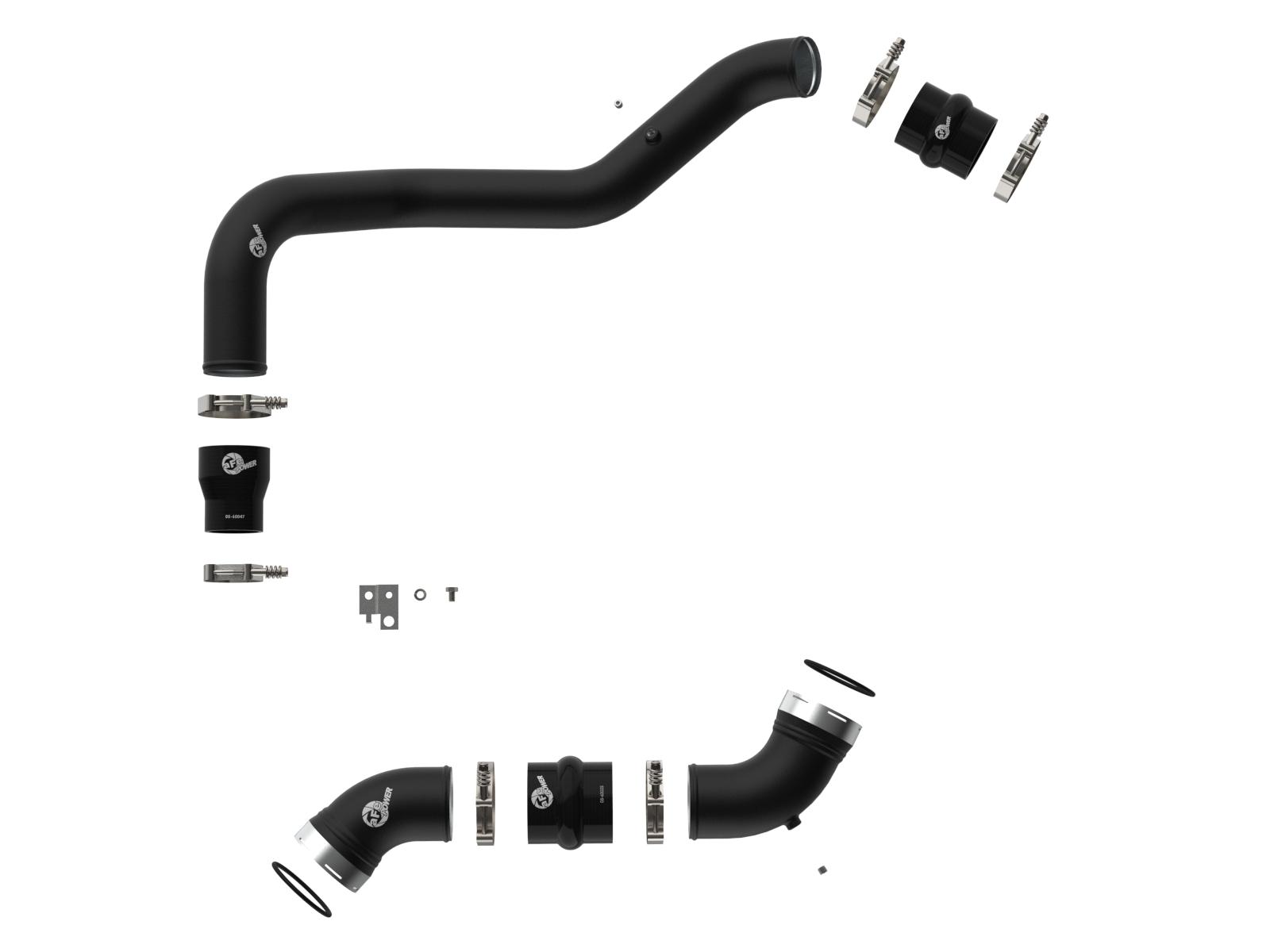 AFE BladeRunner Aluminum Hot and Cold Charge Pipe Kit Black (2006-2010 Chevrolet, GMC Fitments) - 46-20054-B