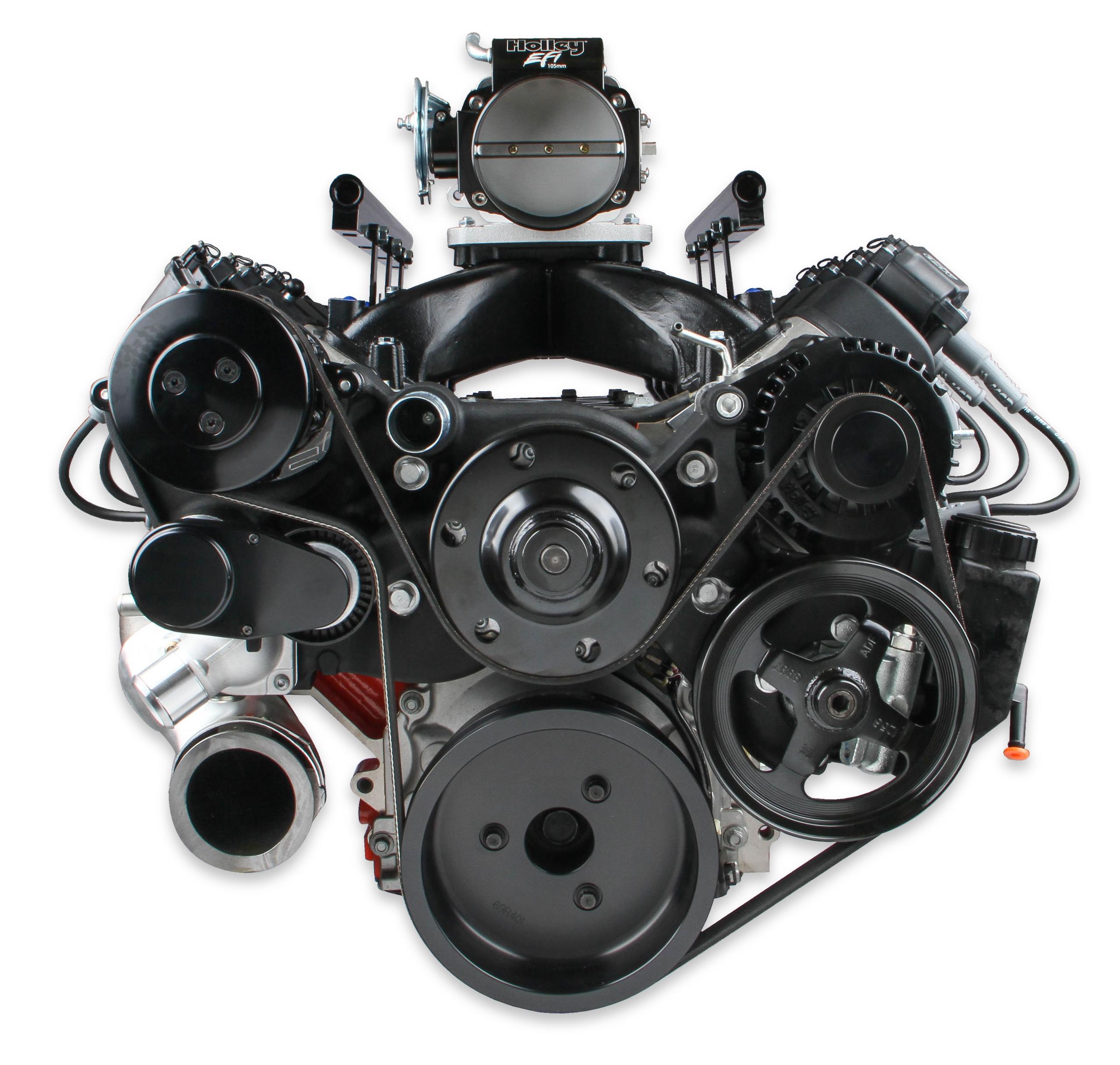 Holley Premium Black Mid-Mount LS7 Complete Accessory System.  - 20-190BK