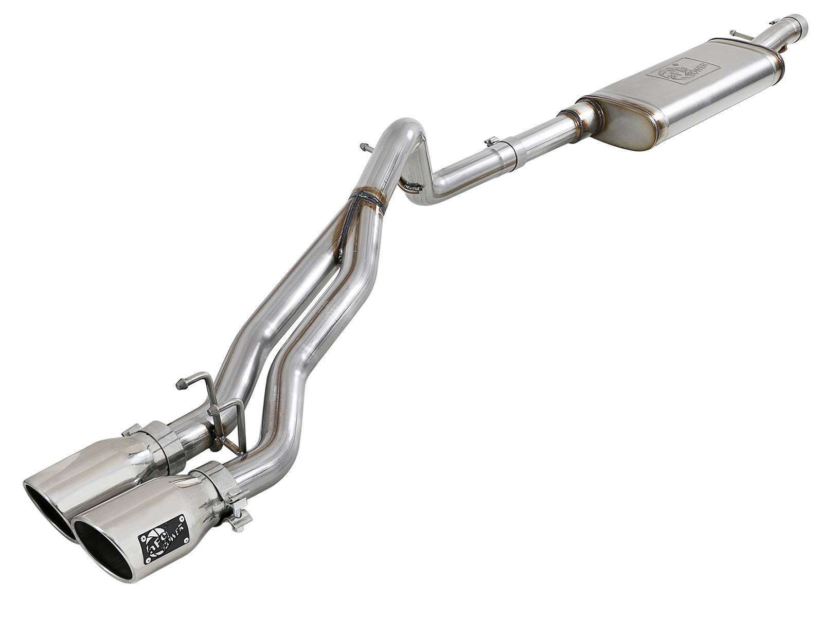 AFE Rebel Series 2-1/2 IN 409 Stainless Steel Cat-Back Exhaust System w/Polished Tip (2007-2018 Wrangler JK, Wrangler, Wrangler) - 49-48054-P