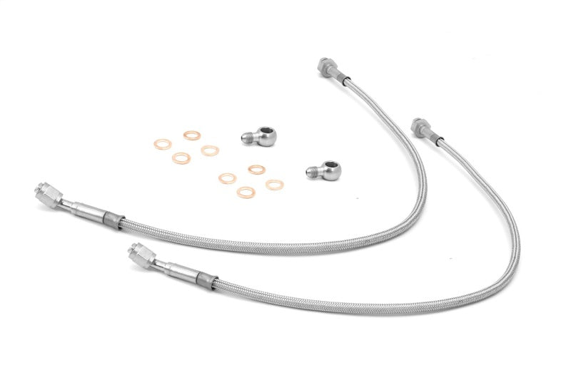Rugged Ridge Brake Hose Kit Front Stainless Steel; 97-06 Jeep Wrangler Tj - 16734.08
