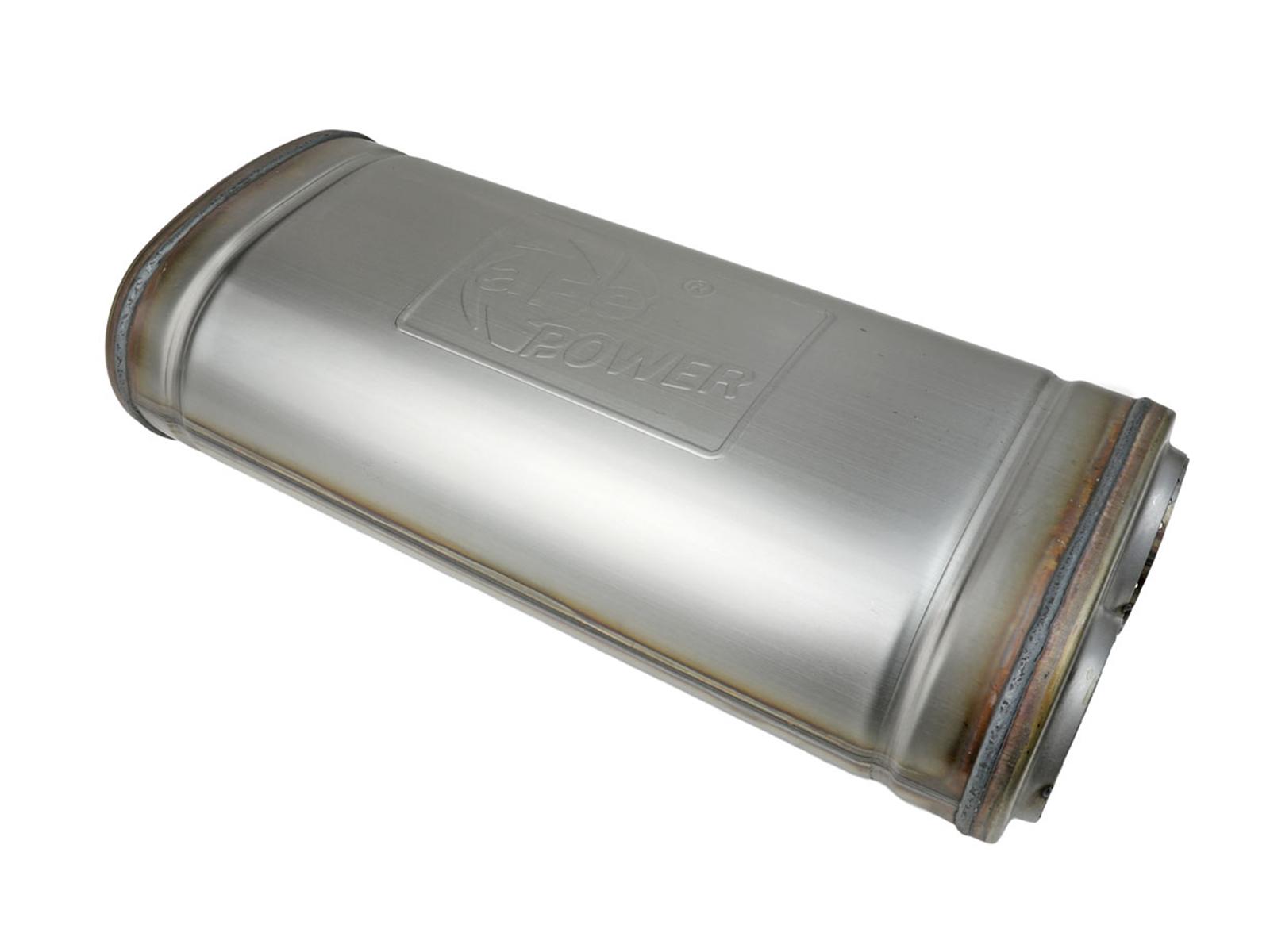 AFE MACH Force-Xp 409 Stainless Steel Muffler 2-1/2 IN Dual Inlet/Dual Outlet 5 IN H x 8 IN W x 18 IN L - Oval Body - 49M00052