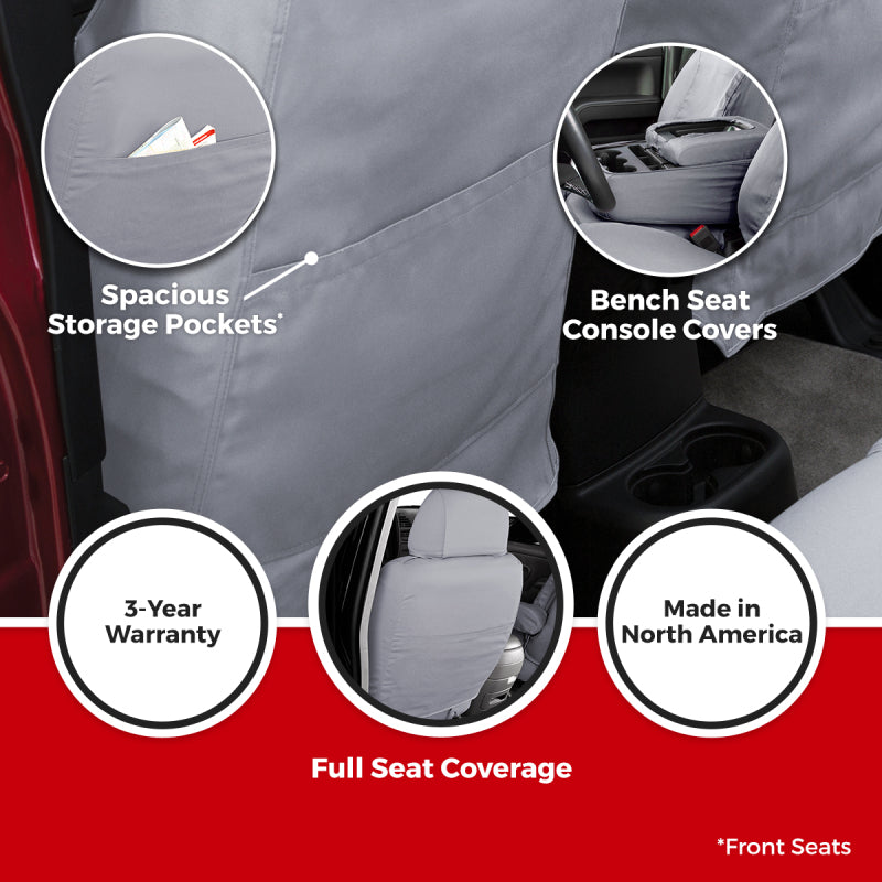 Covercraft 15-21 Ford Transit Polycotton SeatSaver Custom Third Row Seat Covers-Grey