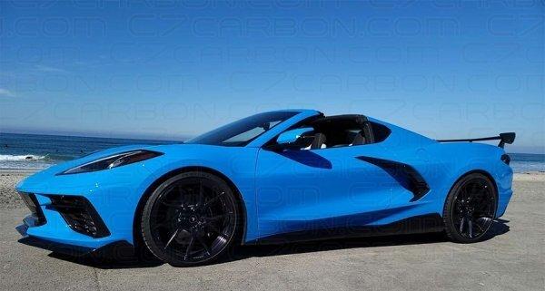 C7 Carbon C8-2A-4 5VM Style Carbon Flash Side Skirt Set (2020 Corvette C8)
