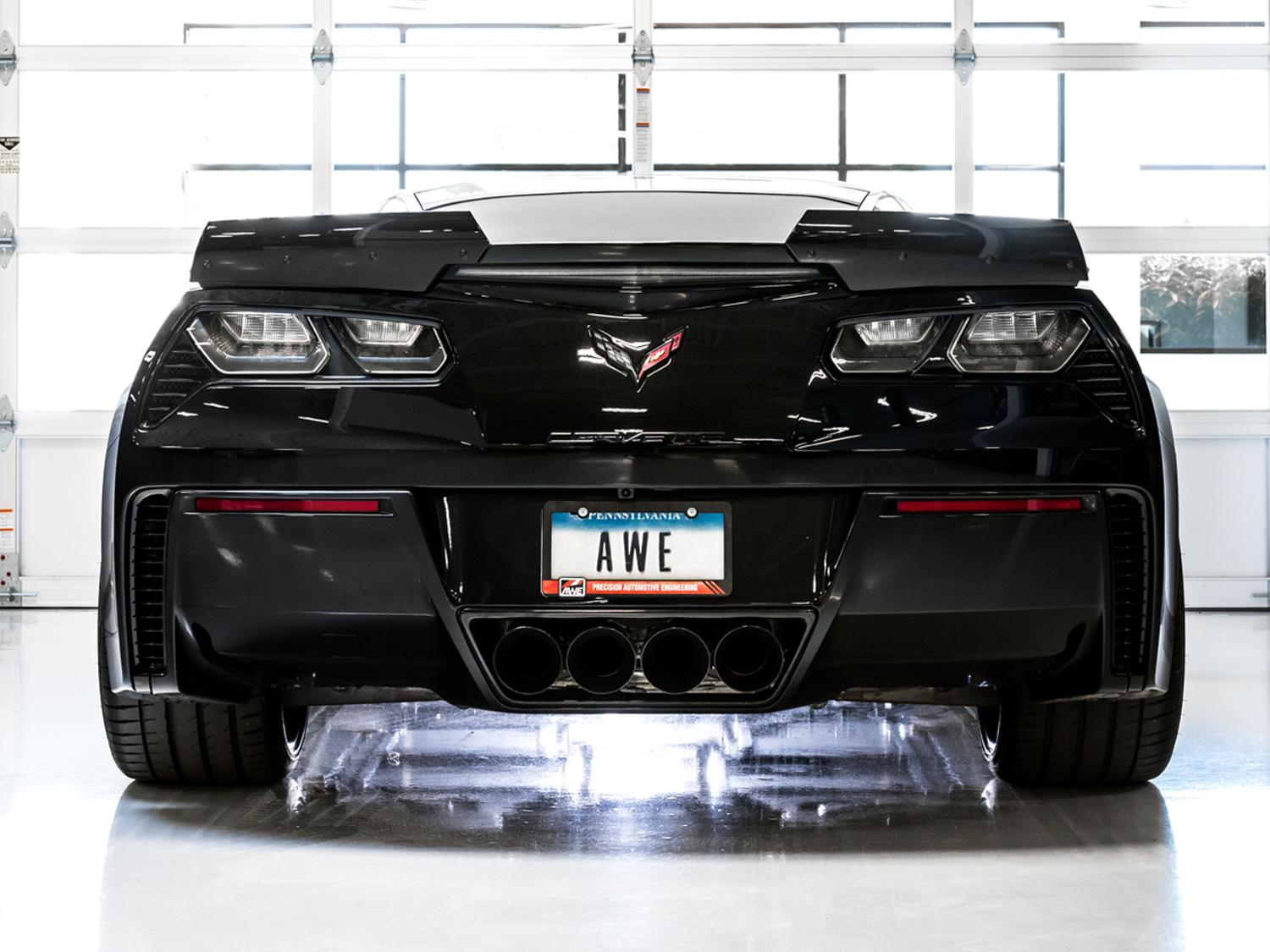 AWE Tuning 14-19 Chevy Corvette C7 Z06/ZR1 (w/o AFM) Track Edition Axle-Back Exhaust w/Black Tips - 3020-43081
