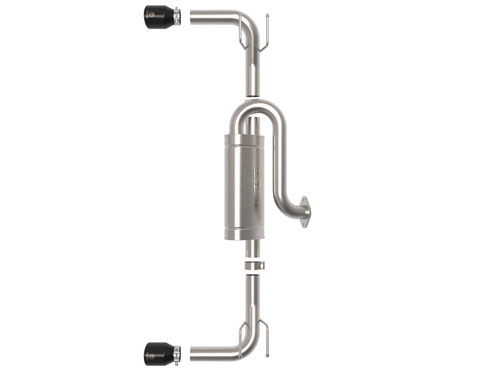 aFe Takeda 2.5" 304 Stainless Steel Axle-Back Exhaust System - Black Tip (2019-2022 Mazda 3 2.5L) - 49-37023-B
