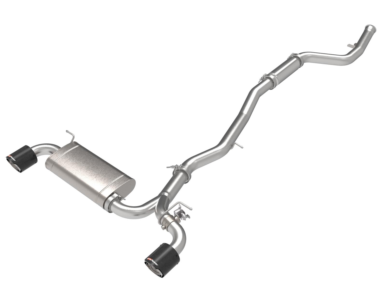 AFE Takeda Cat-Back Exhaust System w/ Dual Rear Exit Carbon Fiber Tip (2021-2021 GR Supra) - 49-36050-C