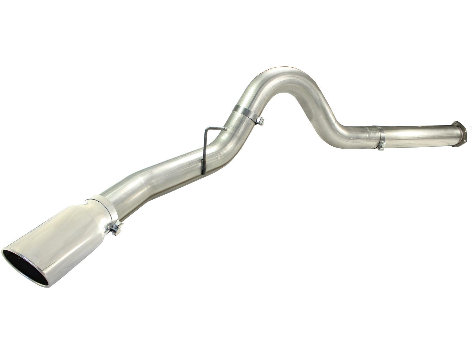 AFE Large Bore-HD 5 IN 409 Stainless Steel DPF-Back Exhaust System w/Polished Tip - 49-43055-P