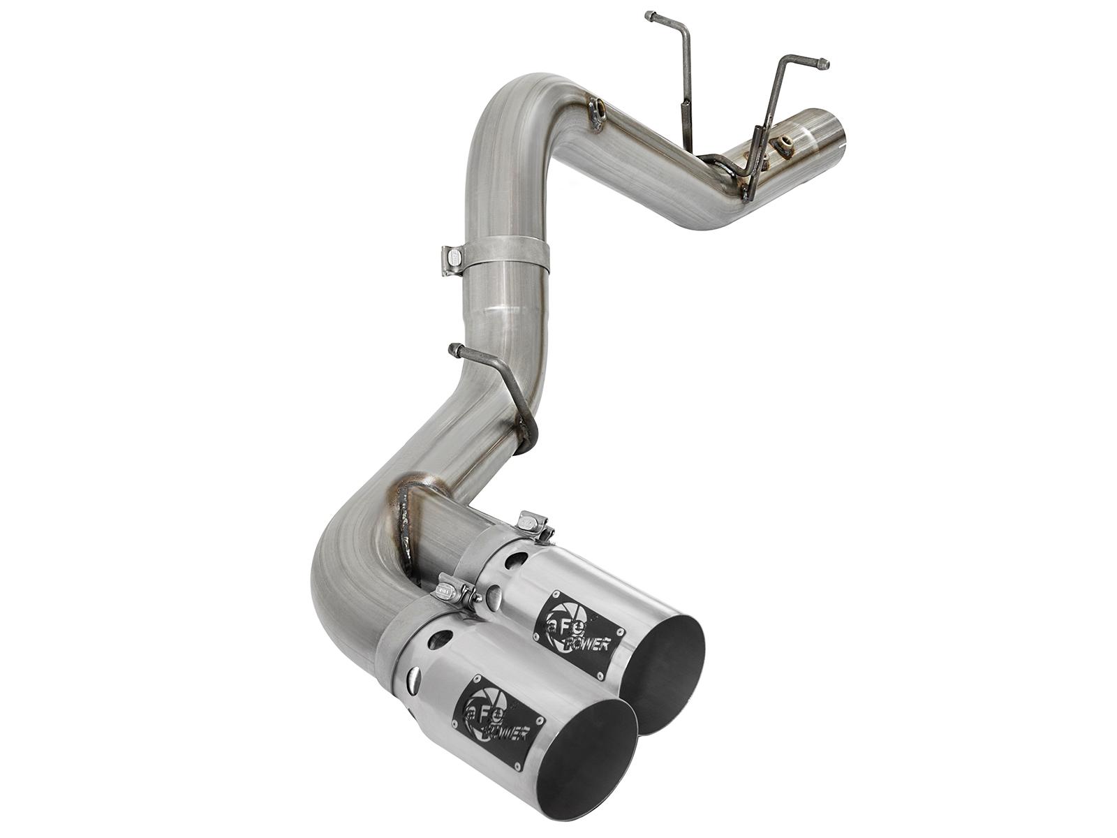 AFE Rebel XD 4 IN 409 Stainless Steel DPF-Back Exhaust w/Dual Polished Tips (2017-2019 Silverado 2500 HD, Silverado 3500 HD, Sierra 2500 HD, Sierra 3500 HD) - 49-44089-P