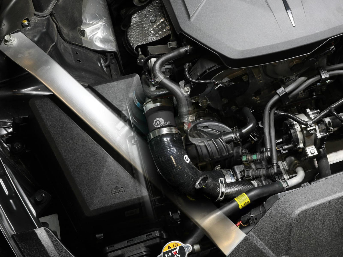 AFE BladeRunner Aluminum 2.5" Hot Charge Pipe - Black (2022-2023 Kia Stinger L4-2.5L (t)) - 46-20698-B