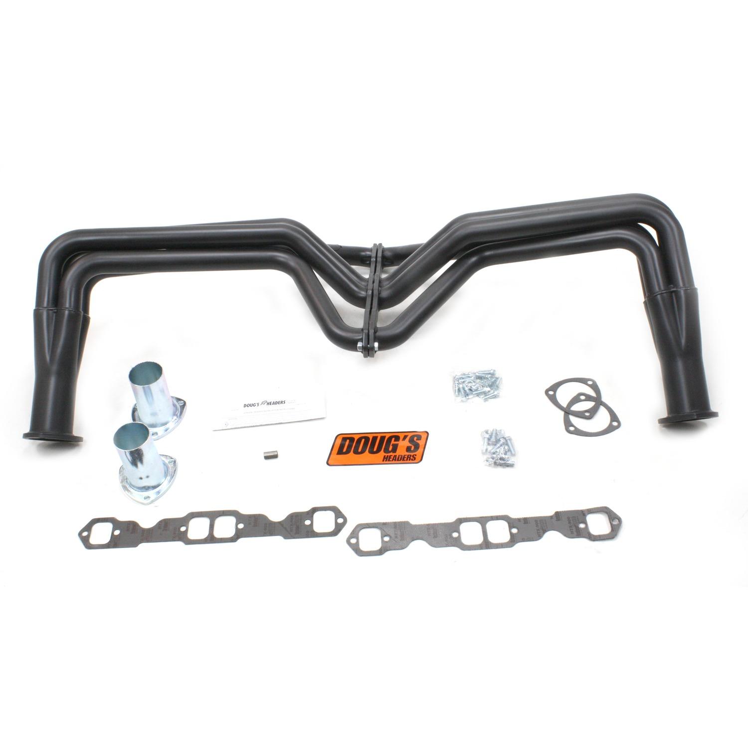 Doug's Fenderwell Header 55-57 Chevy 265-400 SBC 1 3/4" Primary 3" Collector Black Hi Temp Coated D355-B  - D355-B