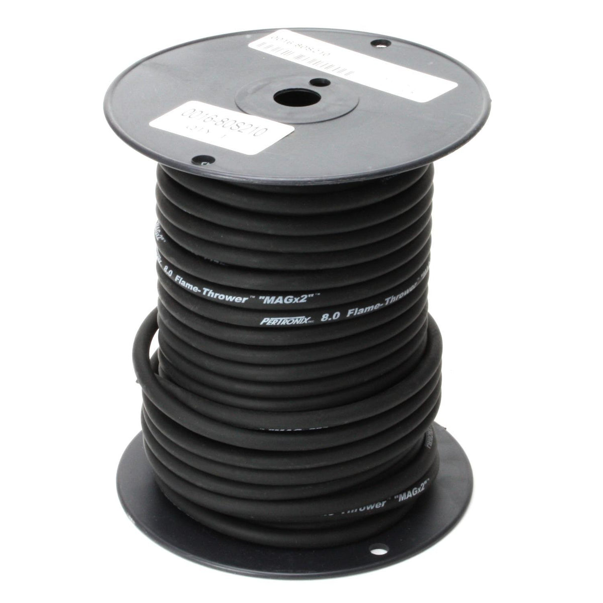 Pertronix 80S210 Flame-Thrower Spark Plug Wire 8Mm Black With White Script 100 Foot Spool - 80S210