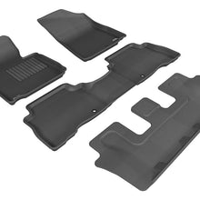 3D MAXpider 2014-2015 Kia Sorento 7-Seats Kagu 1st & 2nd & 3rd Row Floormats - Black
