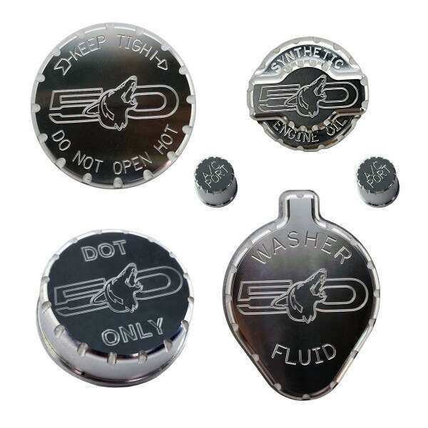 UPR Howling Coyote Engine Cap Covers - Machined (2015-2017 Mustang GT) - 5000-37