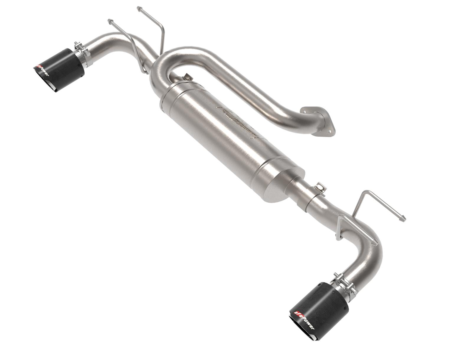 AFE Takeda 3 IN to 2-1/2 IN 304 Stainless Steel Axle-Back Exhaust Carbon Fiber Tip Mazda 3 19-22 L4-2.5L/2.5L (t) - 49-37023-C
